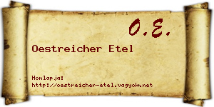 Oestreicher Etel névjegykártya